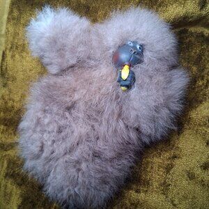 Real Fur Stuffed Gorilla Plush Toy Animal Rubber Face Banana Thumb Sucker